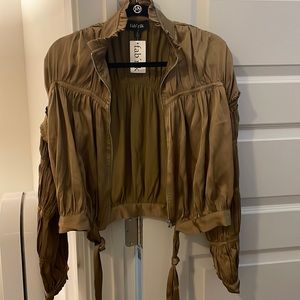 Satin green detailed jacket